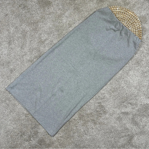 Reformation Elowen Knit Jersey Midi Skirt Pull On Organic Cotton Heather Grey XS - Picture 4 of 14